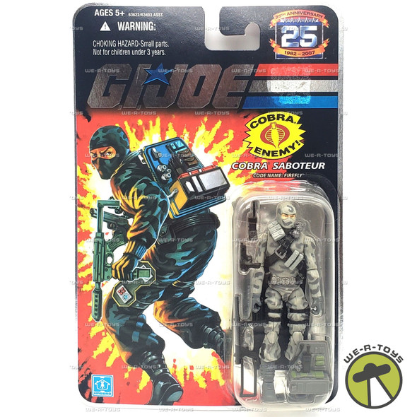 G.I. Joe 25th Anniversary Firefly Cobra Saboteur 2008 Action Figure Hasbro 63622