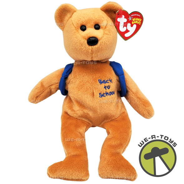 Ty Beanie Babies Books the Bear Blue Backpack Back to School Plush 2005