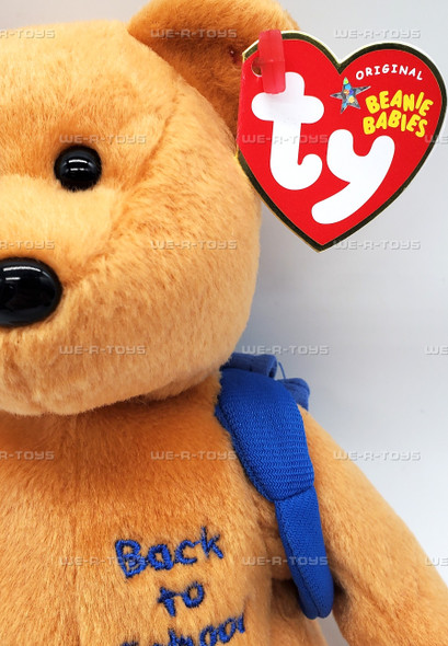 Ty Beanie Babies Books the Bear Blue Backpack Back to School Plush 2005