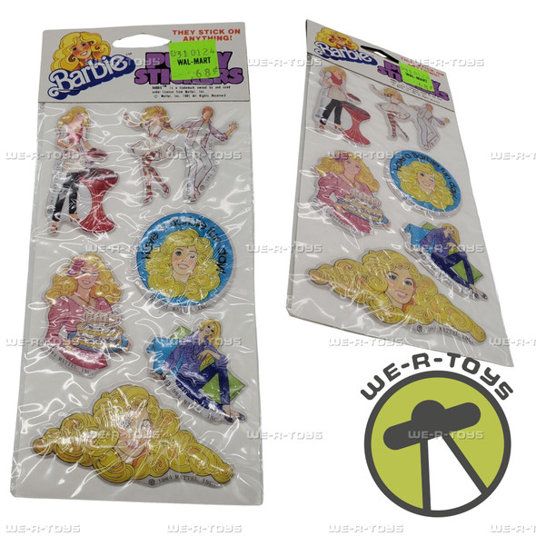 Barbie Puffy Sticker Sheet Variety Set 1984 Mattel Item No. 400175 NEW