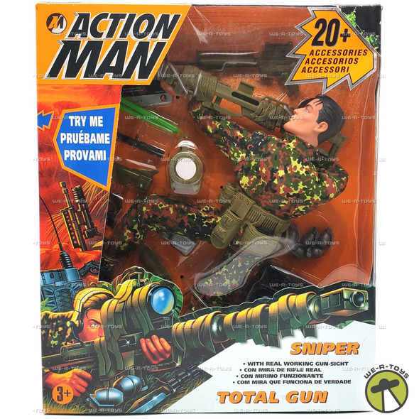 Action Man Sniper Total Gun Action Figure Plastic Hair Version 1996 Hasbro 27841