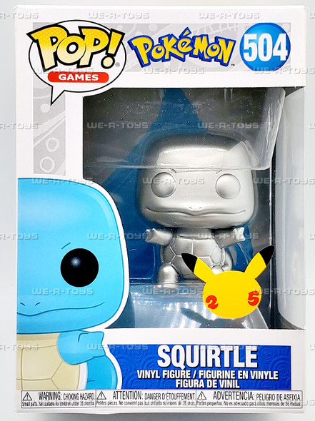 Funko POP Games Pokemon Squirtle 504 Silver Metallic Vinyl Figure