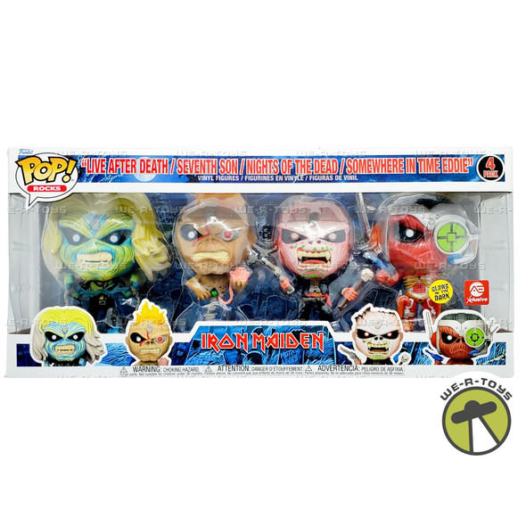 Funko POP Rocks Iron Maiden Eddie 4PK Glow in the Dark Box Set Vinyl Figures
