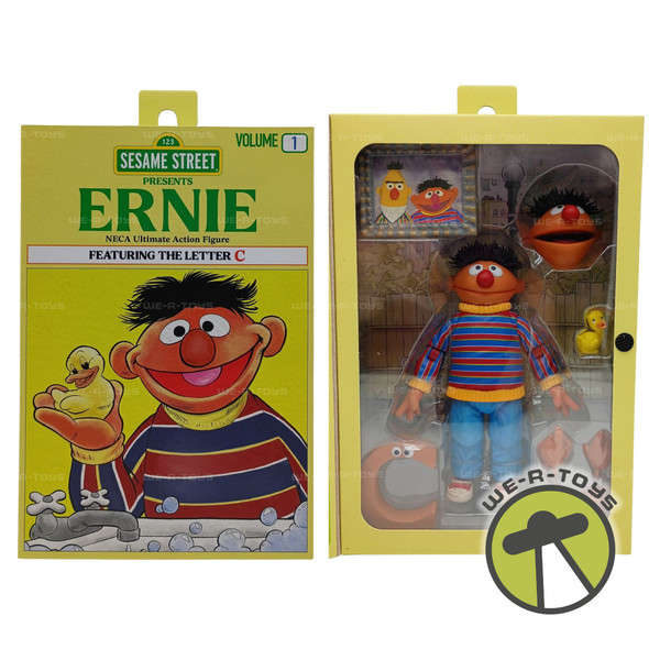 Sesame Street Ernie Ultimate Action Figure Featuring The Letter 'C' 2024 NECA