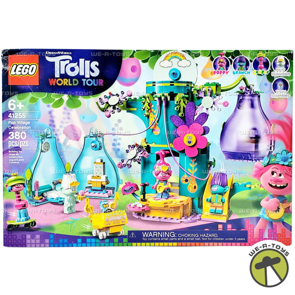 LEGO Trolls World Tour Pop Village Celebration 380 Piece Building Kit 41255