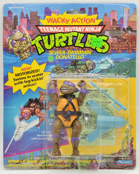 TMNT Wacky Action Sewer-Swimmin Donatello Action Figure 1989 Playmates 5612
