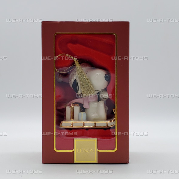 Peanuts Snoopy Sledding Adventure Holiday Porcelain Ornament Lenox NEW