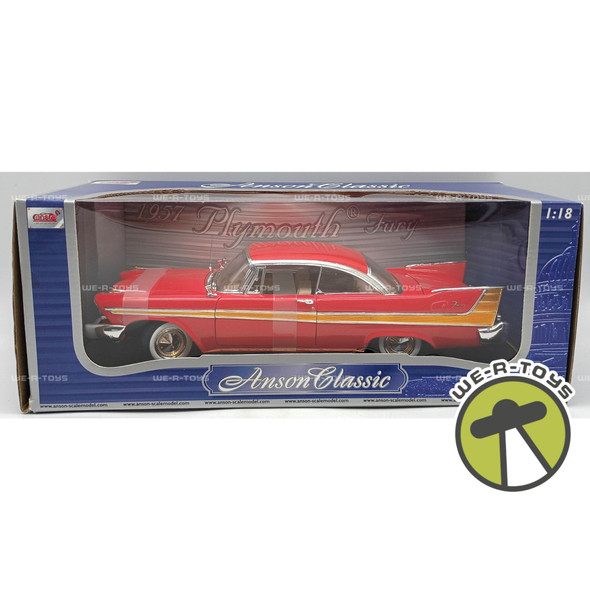 Anson Classic Collection Red 1957 Plymouth Fury Vehicle on Base 1:18 Scale 30398