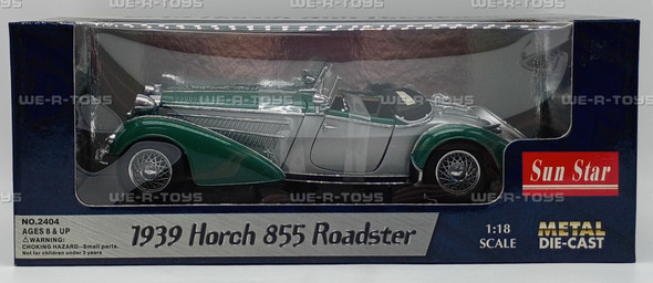 Sun Star 1939 HORCH 855 Roadster Green 1:18 Metal Die-Cast Vehicle Item No 2404
