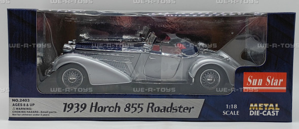 Sun Star 1939 Horch 855 Roadster Silver W Blue 1:18 Metal Die-Cast Vehicle 2403