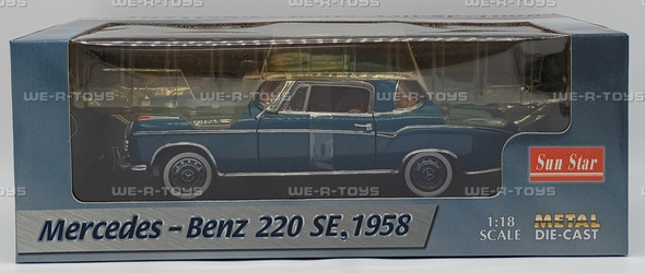 Sun Star Mercedes Benz 220 SE 1958 Blue 1:18 Metal Die-Cast Vehicle Item No 3561