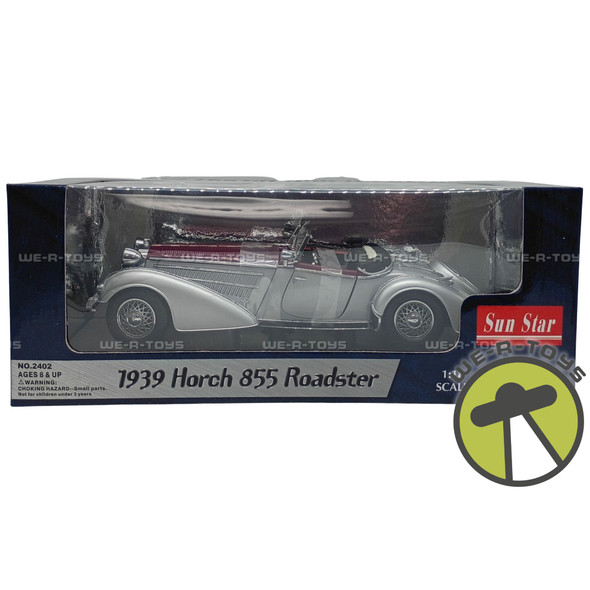 Sun Star 1939 Horch 855 Roadster Silver W Red 1:18 Metal Die-Cast Vehicle # 2402