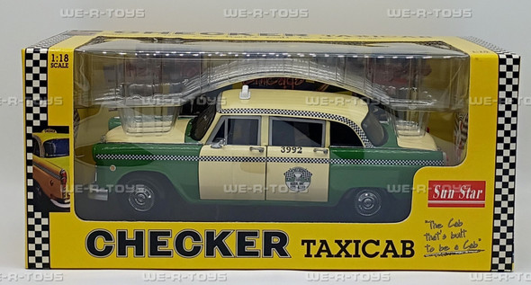 Sun Star 1981 Chicago Checker Taxicab Die Cast Vehicle Green/Yellow 2502 New