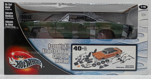 100% Hot Wheels Dodge Charger 1969 Green Vehicle Assembly Kit 2002 Mattel NEW