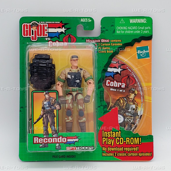 G.I. Joe Vs Cobra Recondo Action Figure with Instant Play CD and Comic Book NEW