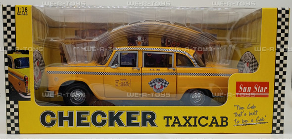 Sun Star 1981 New York Checker Taxicab Yellow Die Cast Vehicle 1:18 Scale NEW
