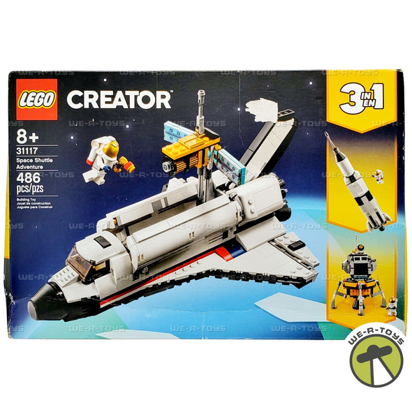 LEGO Creator 3in1 Space Shuttle Adventure 486 Piece Building Kit 31117