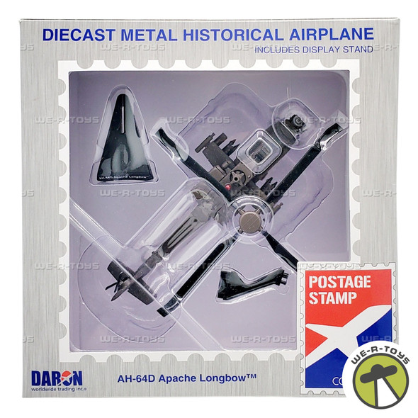 Daron Postage Stamp Collection AH-64D Apache Longbow Diecast Metal Airplane