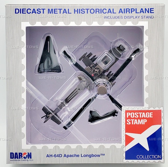 Daron Postage Stamp Collection AH-64D Apache Longbow Diecast Metal Airplane