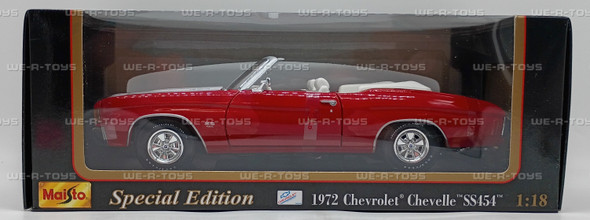 Maisto 1972 Chevrolet Chevelle SS454 Red With White Stripe Die Cast Vehicle New