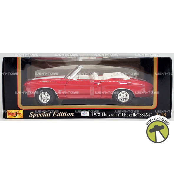 Maisto 1972 Chevrolet Chevelle SS454 Red With White Stripe Die Cast Vehicle New