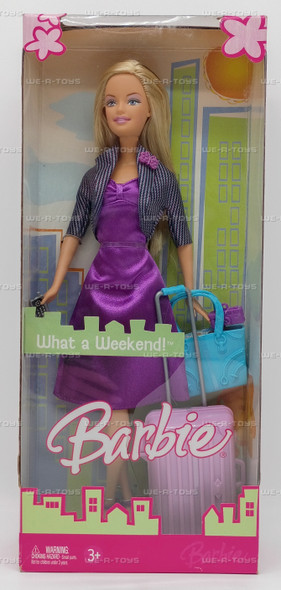 Barbie What a Weekend! Doll In Purple Dress 2005 Mattel J0579