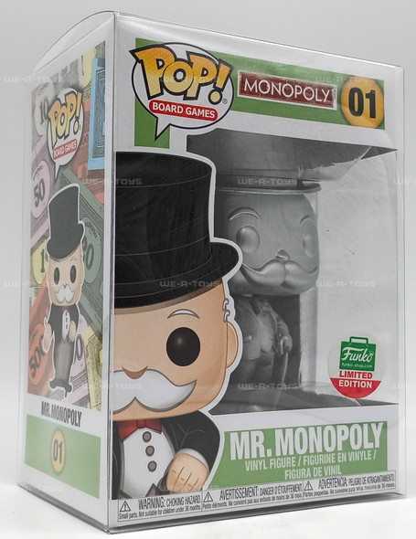 Funko POP! Board Game Monopoly Uncle Pennybags Silver Vinyl Figure W Cane New 01