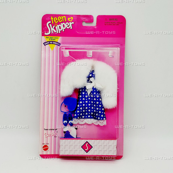 Barbie Teen Skipper Teen White and Blue Dresss 4 Pc Accesory Set Fashions NEW