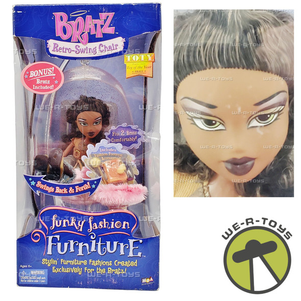 Bratz Retro-Swinging Chair With Bratz Doll Dunky Fashion Furniture MGA 2003 NEW