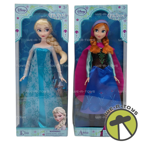 Disney Collection Frozen Elsa & Anna 2 Dolls Pair New
