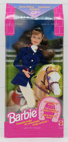 Barbie Horse Riding Club Poseable Doll Brunette 1997 Mattel 19268 New