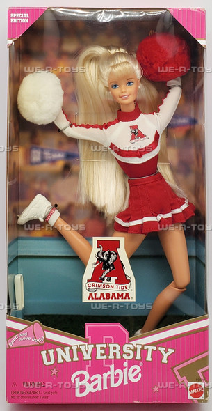 University of Alabama Cheerleader Barbie Doll 1996 Mattel 19170