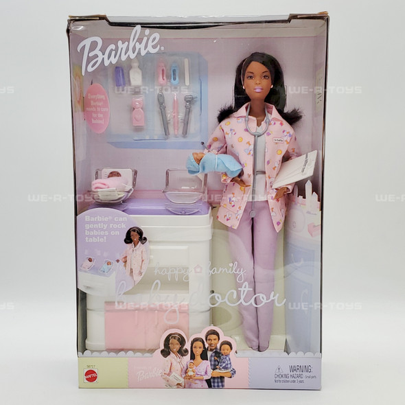 Barbie Happy Family Baby Doctor African American Doll with 2 Baby Dolls 2002 NEW