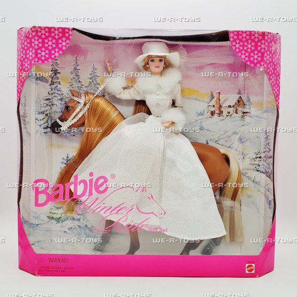 Winter Ride Barbie Gift Set with Horse & Doll 1998 Mattel No 19850 NEW