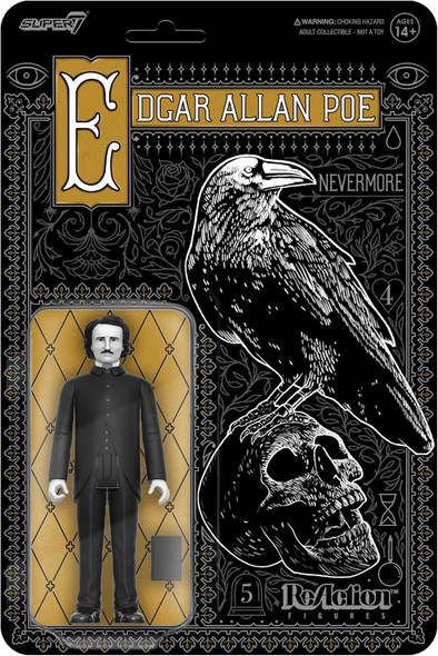 Edgar Allan Poe Grayscale 3.75" Edgar Allan Poe Action Figure Super 7