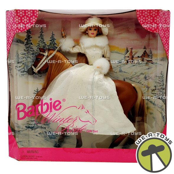 Winter Ride Barbie Gift Set with Horse and Doll 1998 Mattel No. 19850 NEW