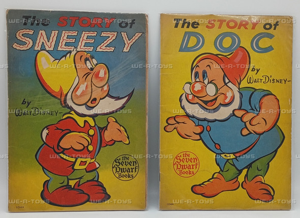 Disney The Seven Dwarfs The Story of Doc & The Story of Sneezy Two Book Set 1938