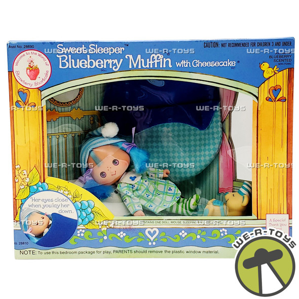Strawberry Shortcake Sweet Sleeper Blueberry Muffin Doll 1984 Kenner Item No 28810