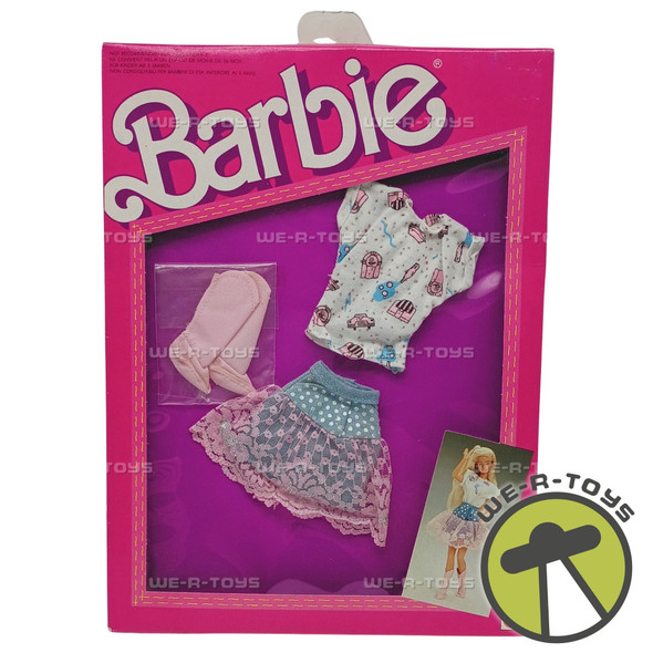 Barbie The Jeans Look Fashions Denim Skirt & Shirt Outfit Mattel 1987 #4330 New