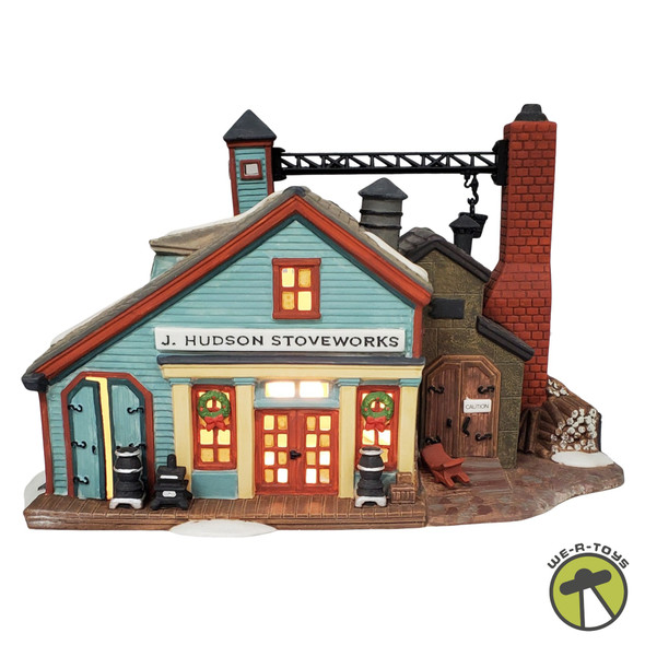 Department 56 New England Village J. Hudson Stoveworks Lighted 56574 CL