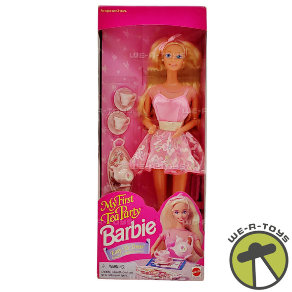 Barbie My First Tea Party Blonde Doll Easy to Dress 1996 Mattel #14592 New