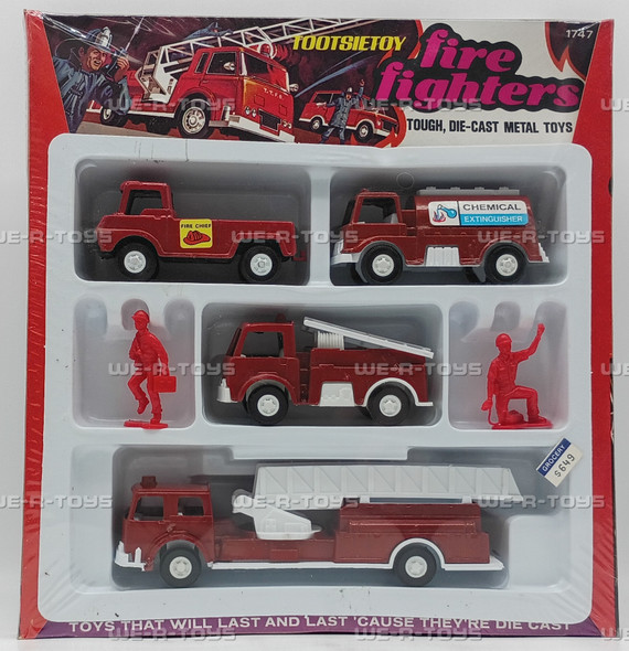 TootsieToy Fire Fighters Set of Fire Truck Vehicles 1747 Fun Toys 1972 New