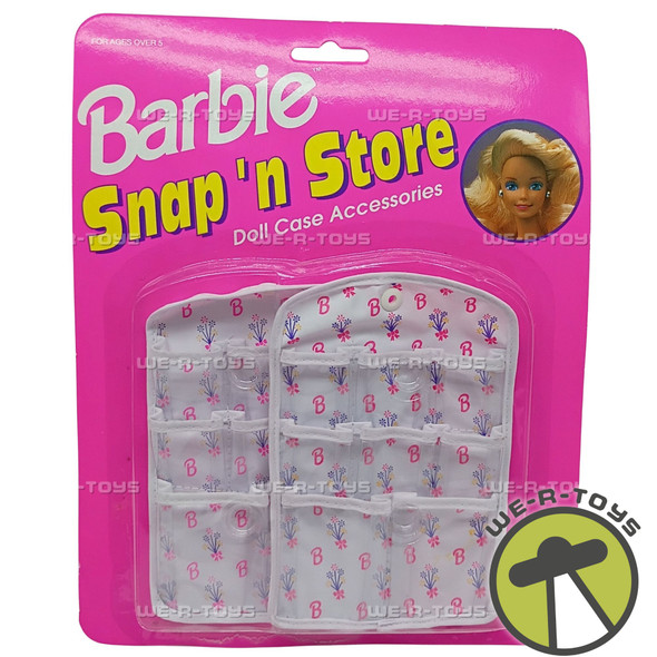 Barbie Snap N Store Doll Case Storage Accessories Floral 1992 Mattel 12130 New