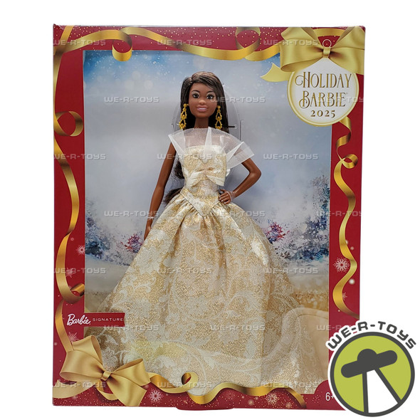 Barbie Signature 2025 Holiday Barbie Doll African American with Black Hair