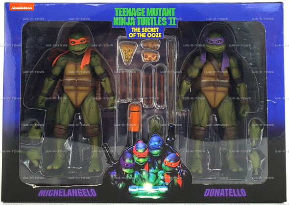 TMNT II The Secret of the Ooze Michelangelo & Donatello Figures 2022 NECA #54240