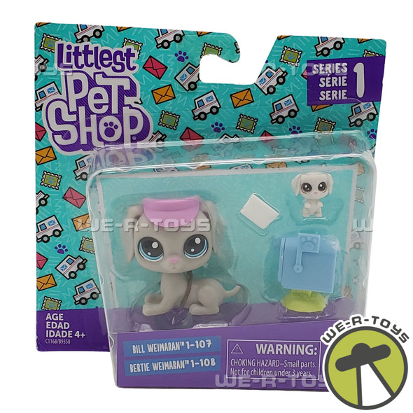 Littlest Pet Shop Series 1 Bill and Bertie Weimaran Set Hasbro C1168 NEW