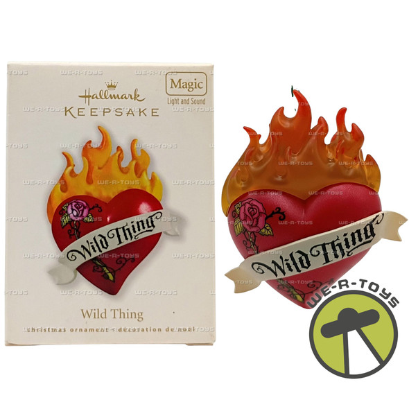 Wild Thing Heart With Fire Hallmark Keepsake Ornament Lights/Sound 2010 New