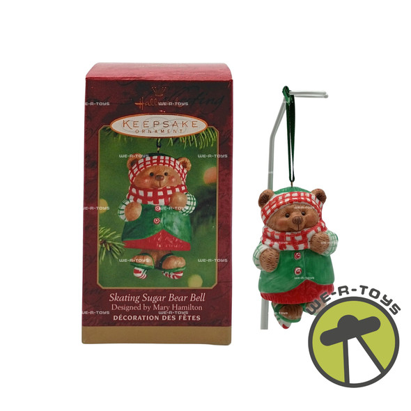 Skating Sugar Bear Bell Hallmark Keepsake Ornament 2001 New QX6005