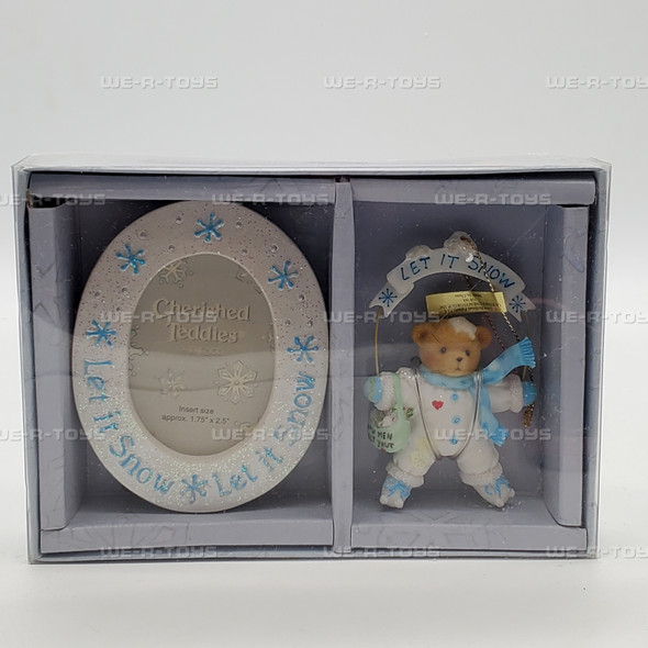 Enesco Cherished Teddies Frame and Hanging Christmas Ornament NEW