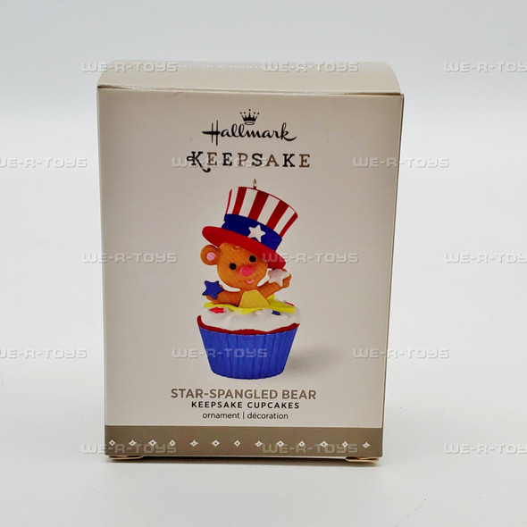 Hallmark Keepsakes Star Spangled Bear Cupcake Christmas Ornament NEW